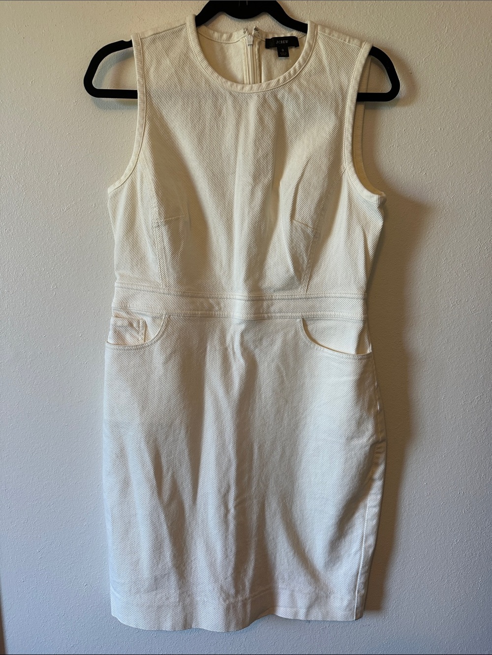 J. Crew Twill Ivory Sheath Dress